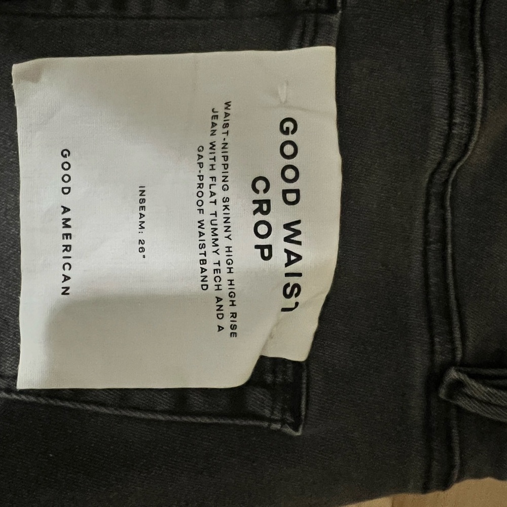 Good American Gray Crop Jeans